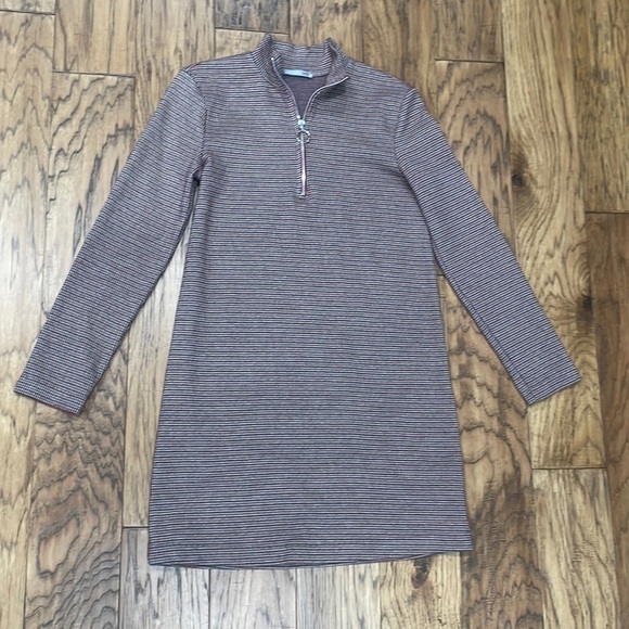 Zara Houndstooth Shift Dress with 1/4 zip front size S - Picture 6 of 9